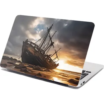 samolepka Sablio Samolepka na notebook Vrak lodi při západu slunce - 29x20 cm