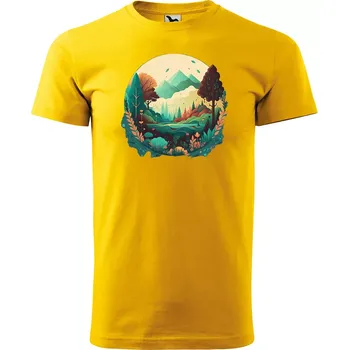 Sablio Tričko s potiskem Kouzlo hor - žluté 2XL