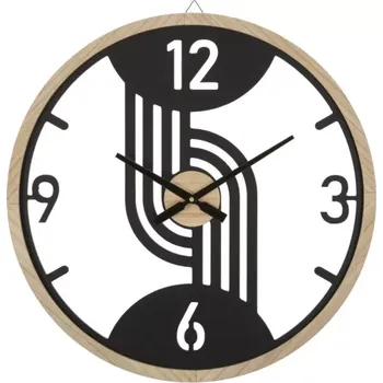 Hodiny Nástěnné hodiny Clips 60 cm hnědé/černé