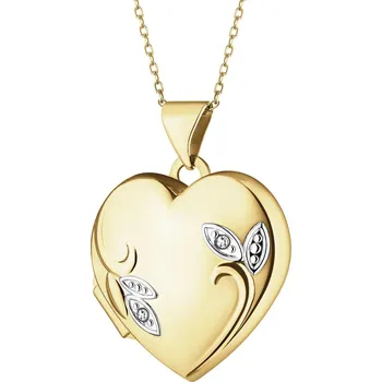 Přívěsek Zlatý přívěsek s diamanty - srdce - 0,01 ct - ryzost 585 - 197.172