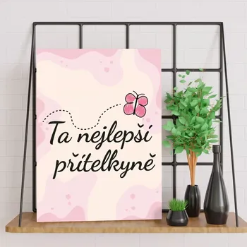 Plechová cedule Sablio Dárková cedulka Ta nejlepší přítelkyně: 30x40 cm