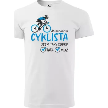 Pánské tričko Sablio Tričko s potiskem Jsem super cyklista - bílé S
