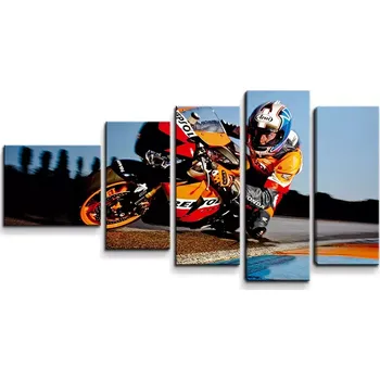 Obraz Sablio Obraz - 5-dílný Motorkář 2 - 100x60 cm