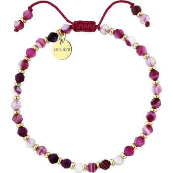 Náramek Pozlacený náramek z mosazi s acháty - AR544-0562