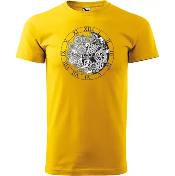 Pánské tričko Sablio Tričko s potiskem Čas běží - žluté XL