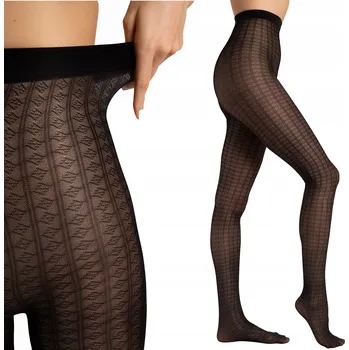 Dámské punčochy Fiore CANDY CRUSH vzorované Punčocháče 30den černé velikost 3