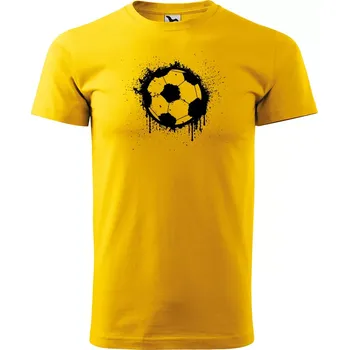 Sablio Tričko s potiskem Fotbalový míč Paint - žluté 5XL