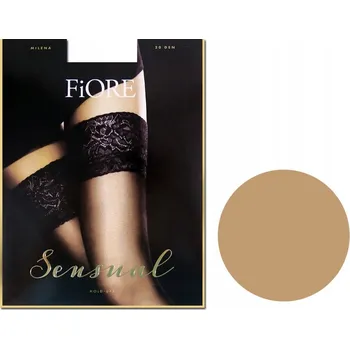 Dámské punčochy Jemné samodržící punčochy s krajkou Fiore 20 DEN 2 Light Natural