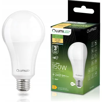 Žárovka LED žárovka E27 A70 18W = 150W 2421lm 3000K teplá bílá 260° LUMILED