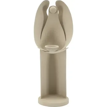 Svícen Kovový svícen Angel 37 cm krémový