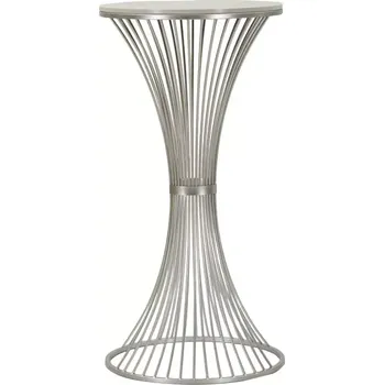 Konferenční stolek Odkládací stolek Funnel 50 cm stříbrný/mramor