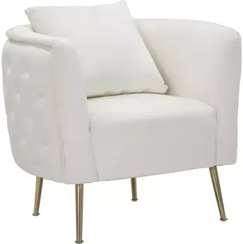 Křeslo Sametové křeslo Bucarest krémové