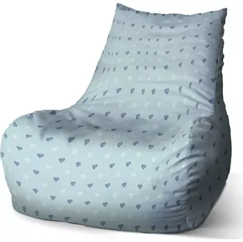 Sedací pytel Sablio Sedací vak Bean Srdce na modré - 100 x 90 x 45 cm