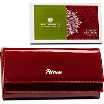 Peněženka Dámská kožená peněženka se na knoflík a klopou