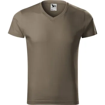 Pánské tričko Slim Fit V-neck tričko pánské M army
