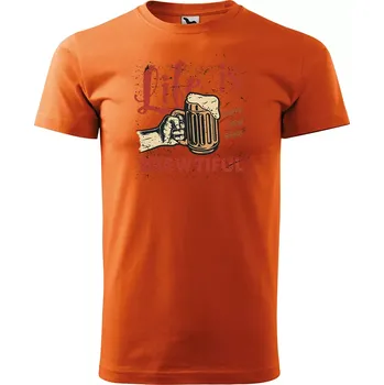 Sablio Tričko s potiskem Life is BREWTIFUL - oranžové S