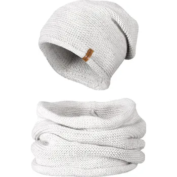 Čepice Zimní set čepice a nákrčník NowMark - Barva Bílá