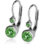 ZB23265-G Stříbrné náušnice, zelené zirkony