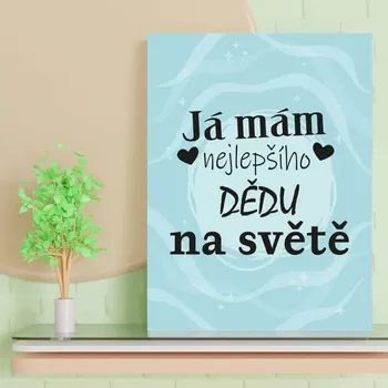 Plechová cedule Sablio Dárková cedulka Já mám nejlepšího dědu na světě: 30x40 cm