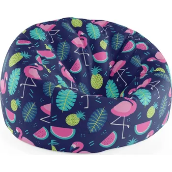 Sedací pytel Sablio Sedací vak Cocoon Růžoví plameňáci - 115 x 75 x 45 cm