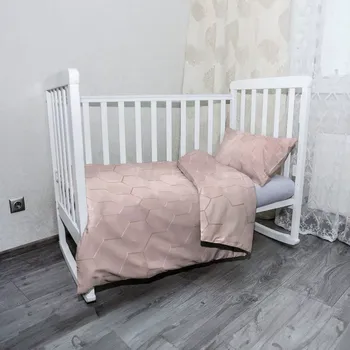 Povlečení Sablio Mikroplyšové dětské povlečení do postýlky Rose gold - 120x90 / 40x60