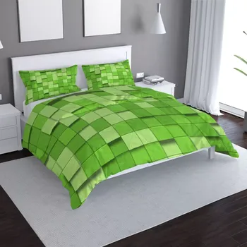 Povlečení Sablio Povlečení Green Blocks 3D - 140x220 / 90x70