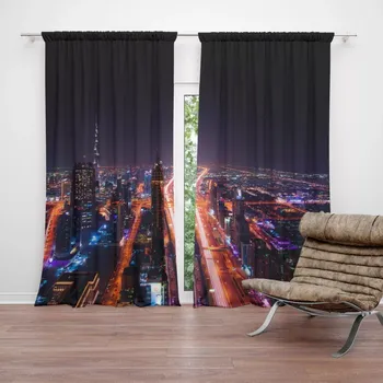 Závěs Sablio Závěs Rozsvícené město: 2ks 140x250cm