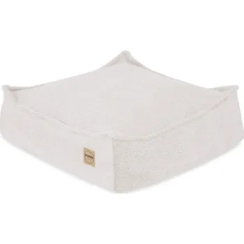Sedací pytel PLUSH NEST Podlahový puf čtvercový Krémový beránek 60 × 60 cm