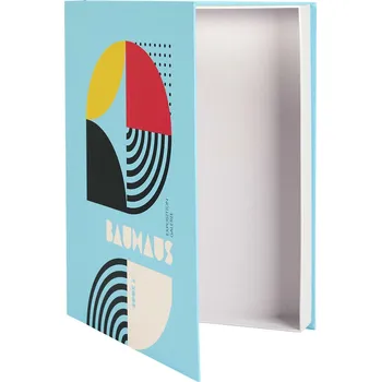 Úložný box Dekorační box kniha Intesi Bauhaus modrý do obýváku a ložnice