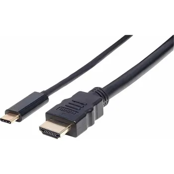Video kabel Manhattan kabel USB-C na HDMI, 2m, černá