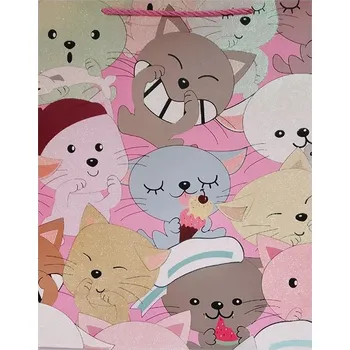 Dárková taška Dárková taška Zvířátka Koťátka 31 x 40 x 12 cm DÁREK Narozeniny