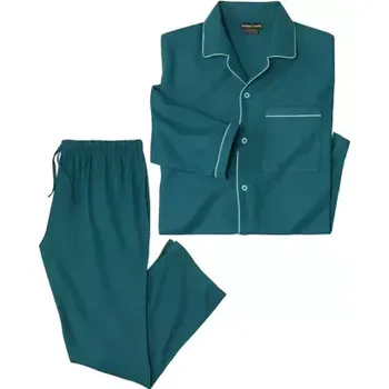 Pánské pyžamo Atlas For Men Klasické flanelové pyžamo Q3109 Petrolejová modrá XXL