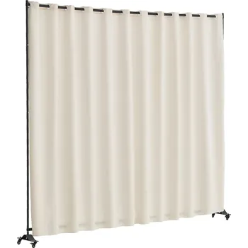 Paraván Paraván 308 x 245 cm na kolečkách, skládací, volně stojící, béžový