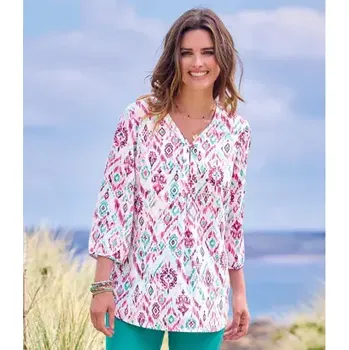 Dámské tričko Atlas For Men Originální tunika z krepžoržetu, Se vzorem, Velikost 36-38 ZS506