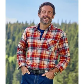 Atlas For Men Kostkovaná flanelová košile Atlas, Kostkovaná, Velikost L Q2136