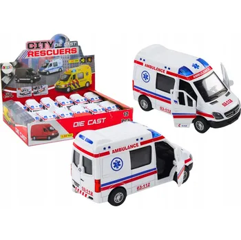 autíčko Sanitka Ambulance 1:32 Otevírací Dveře Světla Zvuky Pohon Bílá