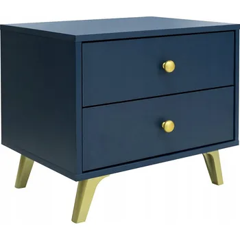 Noční stolek Noční stolek noční stolek se zásuvkami do ložnice RAINBOW II tmavě světle modrá