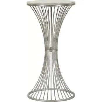 Konferenční stolek Odkládací stolek Funnel 40 cm stříbrný/mramor