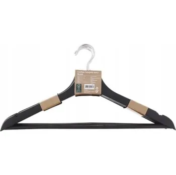 Věšák Věšáky do skříň dřevěné 6 kusů černé FASHION