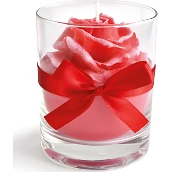 Svíčka Vosková svíčka Růže 9,5 cm červená