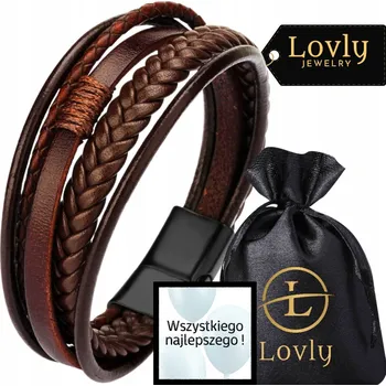 Náramek HNĚDÝ KOŽENÝ PÁNSKÝ NÁRAMEK ELEGANTNÍ NEREZOVÁ OCEL 316L