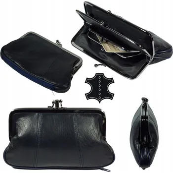 Peněženka Univerzální kožená dámská peněženka na mince s klipem - velká