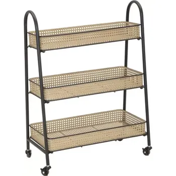 regál Pojízdný regál Fuji 60 cm hnědý/černý