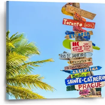 Obraz Sablio Obraz Ukazatele měst - 50x50 cm