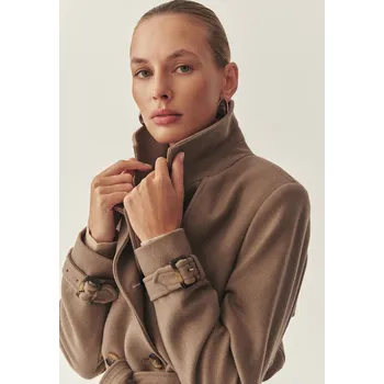 Dámský kabát Tatuum DÁMSKÝ DVOUŘADÝ KABÁT S OPASKEM S PŘEZKOU - SOKORO