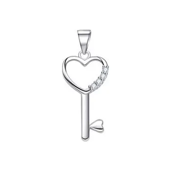 Přívěsek NB-4394 Stříbrný přívěšek sklíšek se zirkony - klíče