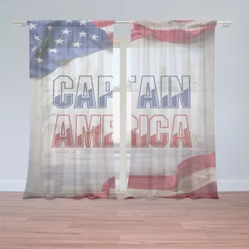 Záclona Sablio Záclony Kapitán Amerika Vlajka: 2ks 150x250cm