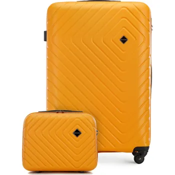 Velký kufr a kosmetická taška z ABS s geometrickým reliéfem | WITTCHEN | 56-3A-753-55K