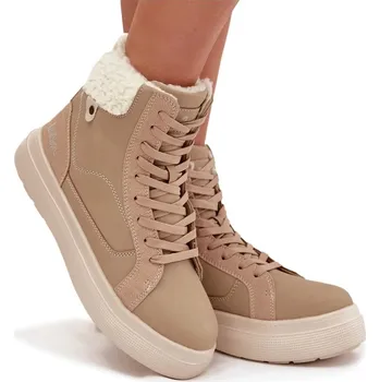 Dámská zimní obuv Dámské zimní boty na platformě s kožíškem LEE COOPER LCJ-25-01-3736 BÉŽOVÉ 36