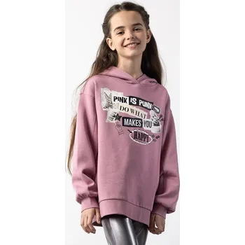 Chlapecká mikina Dětská mikina Coccodrillo růžová barva, s kapucí, vzorovaná, CRAFT PUNK GIRL JUNIOR ZC5132601CGJ 39X, vel. 140